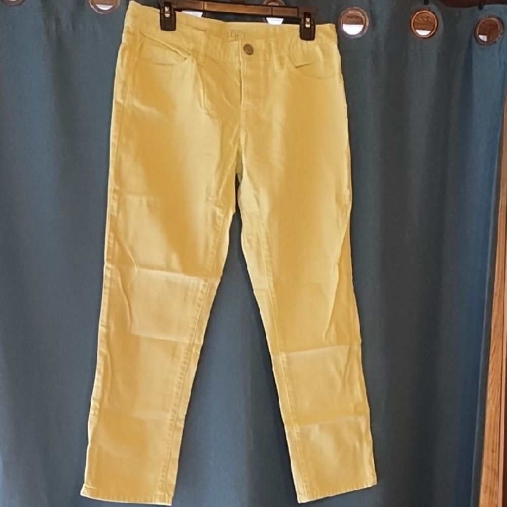 LOFT Sunny Yellow Boyfriend Pants